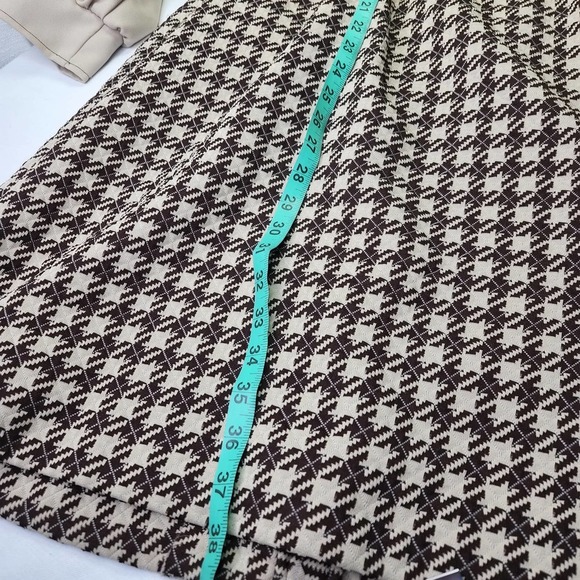 Vintage 1960s Plaza South Polyester Houndstooth Brown Dress Size Small - Picture 9 of 12